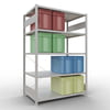 Schulte Fachbodenregal, modulares Stecksystem, einseitig nutzbar, RAL 7035 lichtgrau