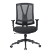 Chaise de bureau Orion I avec accoudoirs et dossier en maille, réglable en hauteur, noir