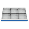 Metalleinteilung Set 5-teilig, R 36-24, Schubladennutzmass 900 x 600 mm, in 4 Blendenhöhen