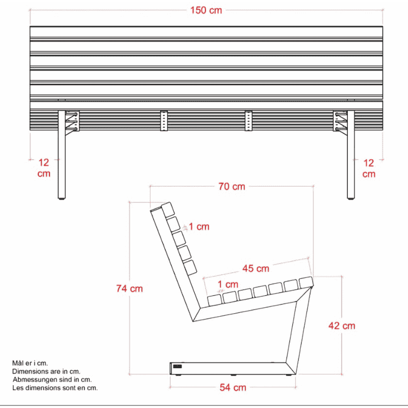 PLUS Siesta Living Sofa, 150 cm, in zwei Farben