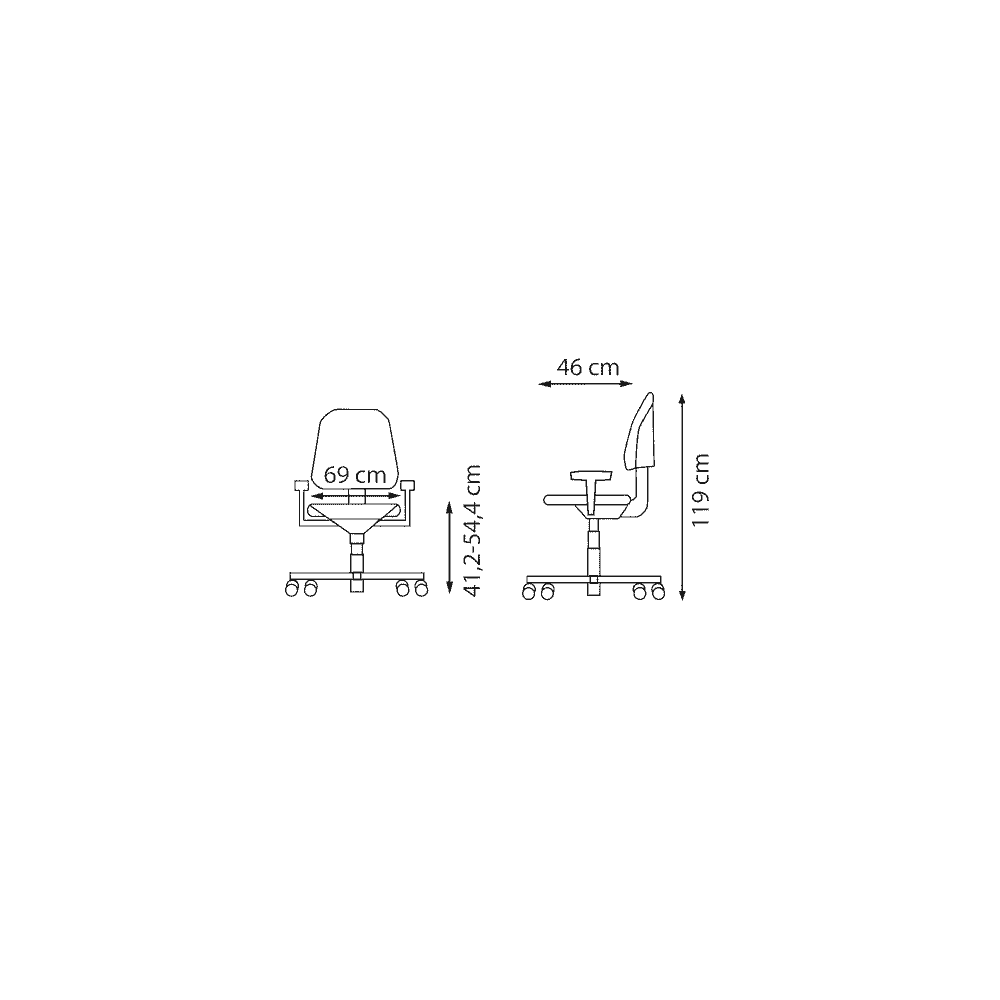 Chaise de bureau ECCON 7172, dossier haut en maille, mécanisme synchrone, noir