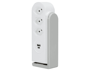 Steffen Steckdosenleiste CLAMP, 3 x T13, USB-A, USB-C, Kabel 1.5 m, weiss