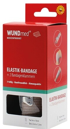 Bandage élastique + 2 pinces, WUNDmed, 04-007, 3 m x 100 mm