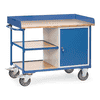 Fetra Werkstattwagen, mit Umrandung, 1 Schrank und 3 Ladeflächen, 1220 x 650 x 930 mm