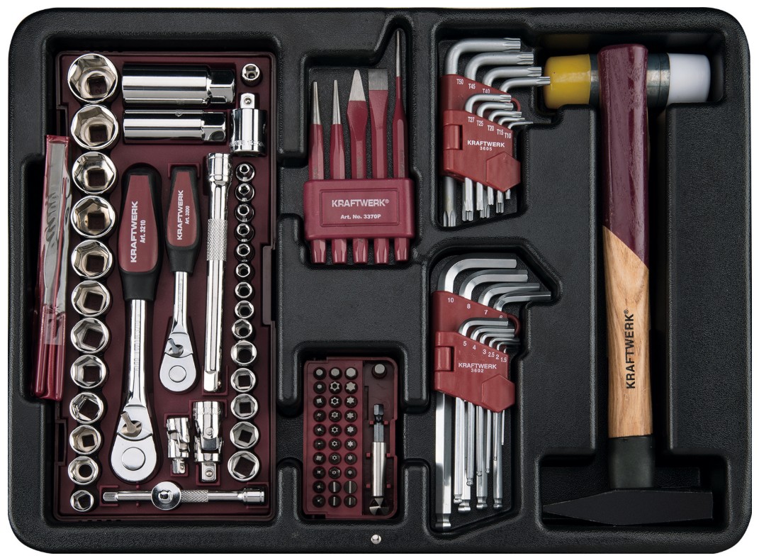 KRAFTWERK PRO LINE Werkzeugkoffer P300, ABS, 1/4" + 3/8", inkl. Werkzeug, 186-teilig