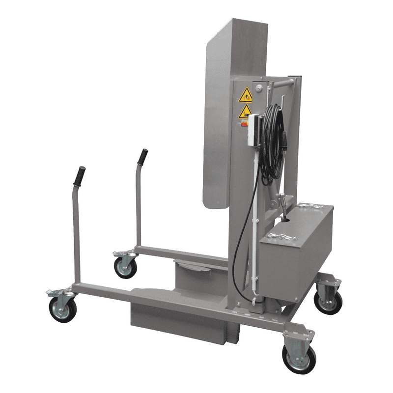 Chariot basculant pour poubelles électrohydraulique, en diverses versions