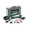 Metabo Akku-Multitool MT 18 LTX Compact, 18 V mit 2x Li-Power Akkus (18 V / 2.0 Ah), Ladegerät, metaBOX 145 L und Zubehör