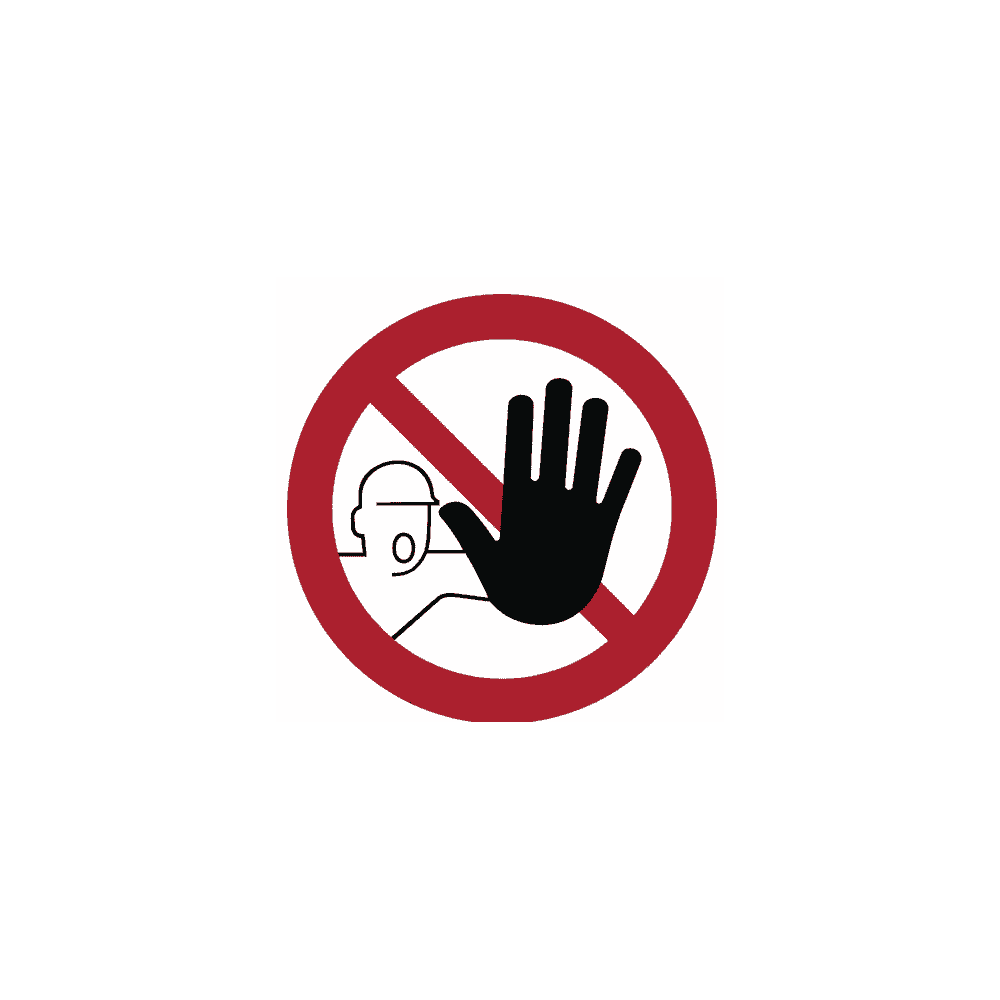 Verbotsschild Zutritt für Unbefugte verboten, Ø 200 mm, selbstklebende Sicherheitsfolie, ISO 7010