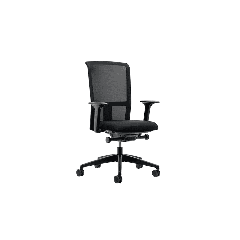 Chaise de bureau Interstuhl LX212 avec accoudoirs 4D réglables et appui-tête, noir