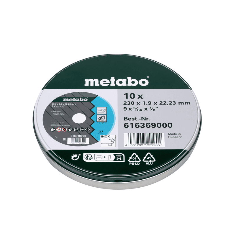 Metabo Trennscheiben "SP" 230 x 1,9 x 22,23 mm, Inox, TF 41, 10 Stück