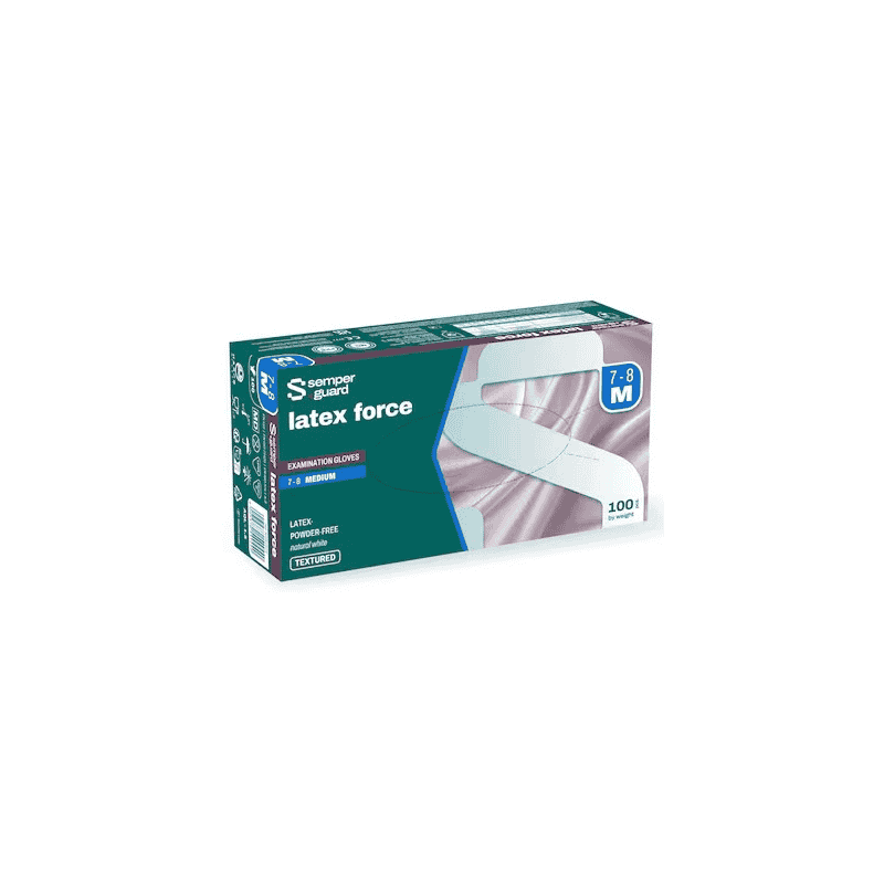 Gants jetables Semperguard latex force, non poudrés, paquet de 100 pièces