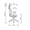 Bürodrehstuhl Lilie mit Netzrücken, stufenlos höhenverstellbar, 500 x 450 mm
