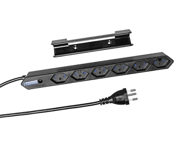Steffen Steckdosenleiste IQ, 6 x T13 Steckdosen, 10 A, IP20, 1.5 m Kabel, mit Überstromschutz, in zwei Farben