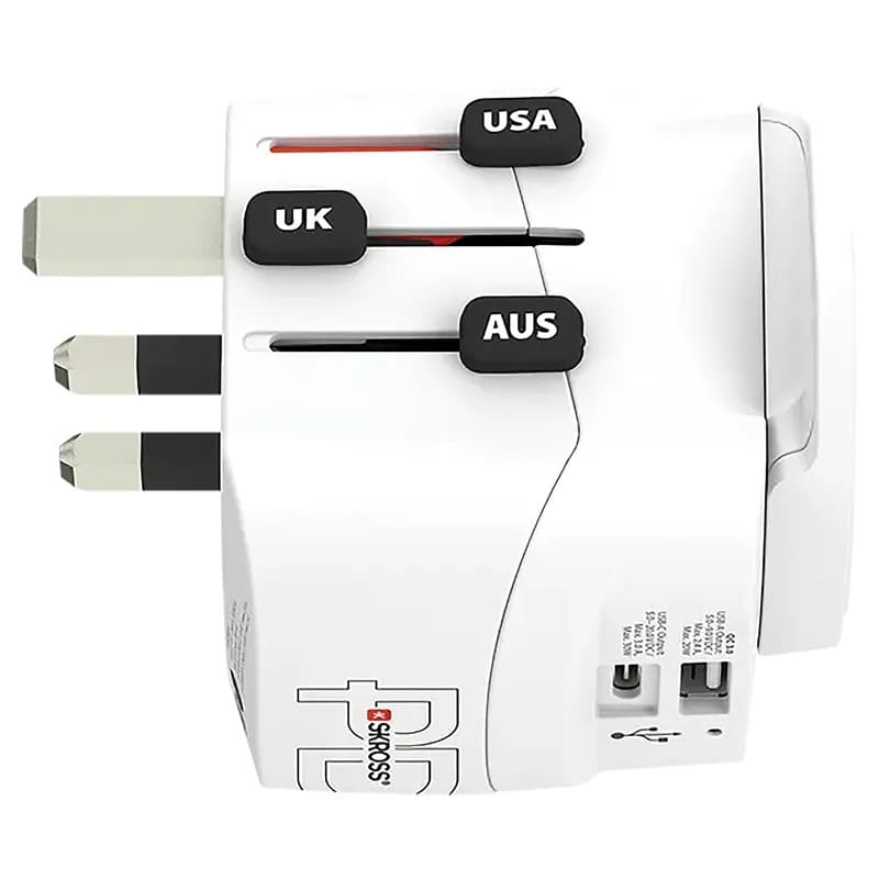 Steffen SKROSS Reiseadapter World - World, 3-polig, max. 7 A, weiss