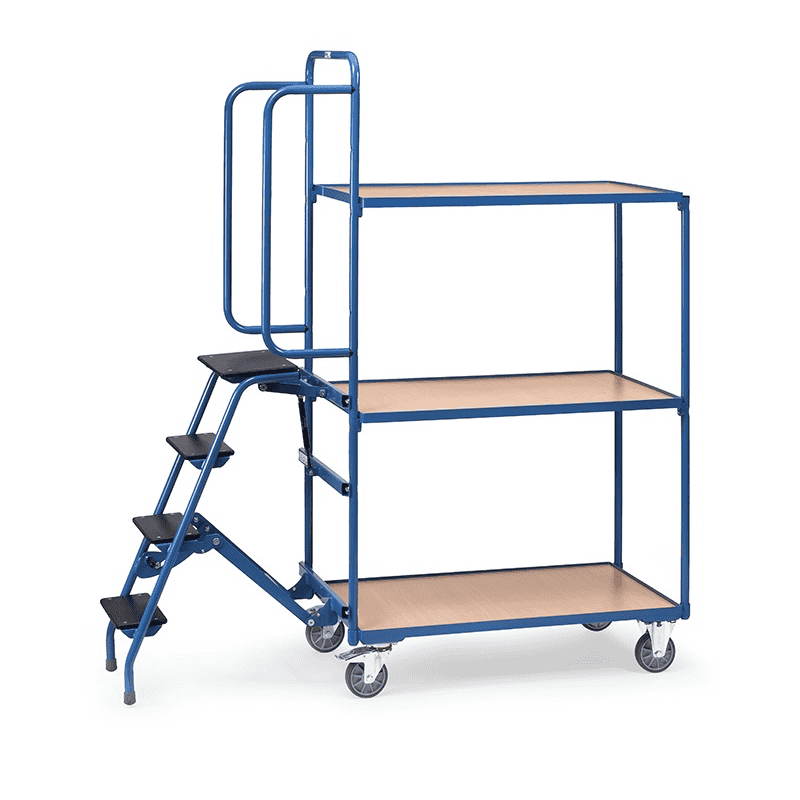 Fetra Kommissionierwagen Gross mit 3 oder 4 Ladeflächen, 1322 x 611 x 1880 mm, Tragkraft 250 kg