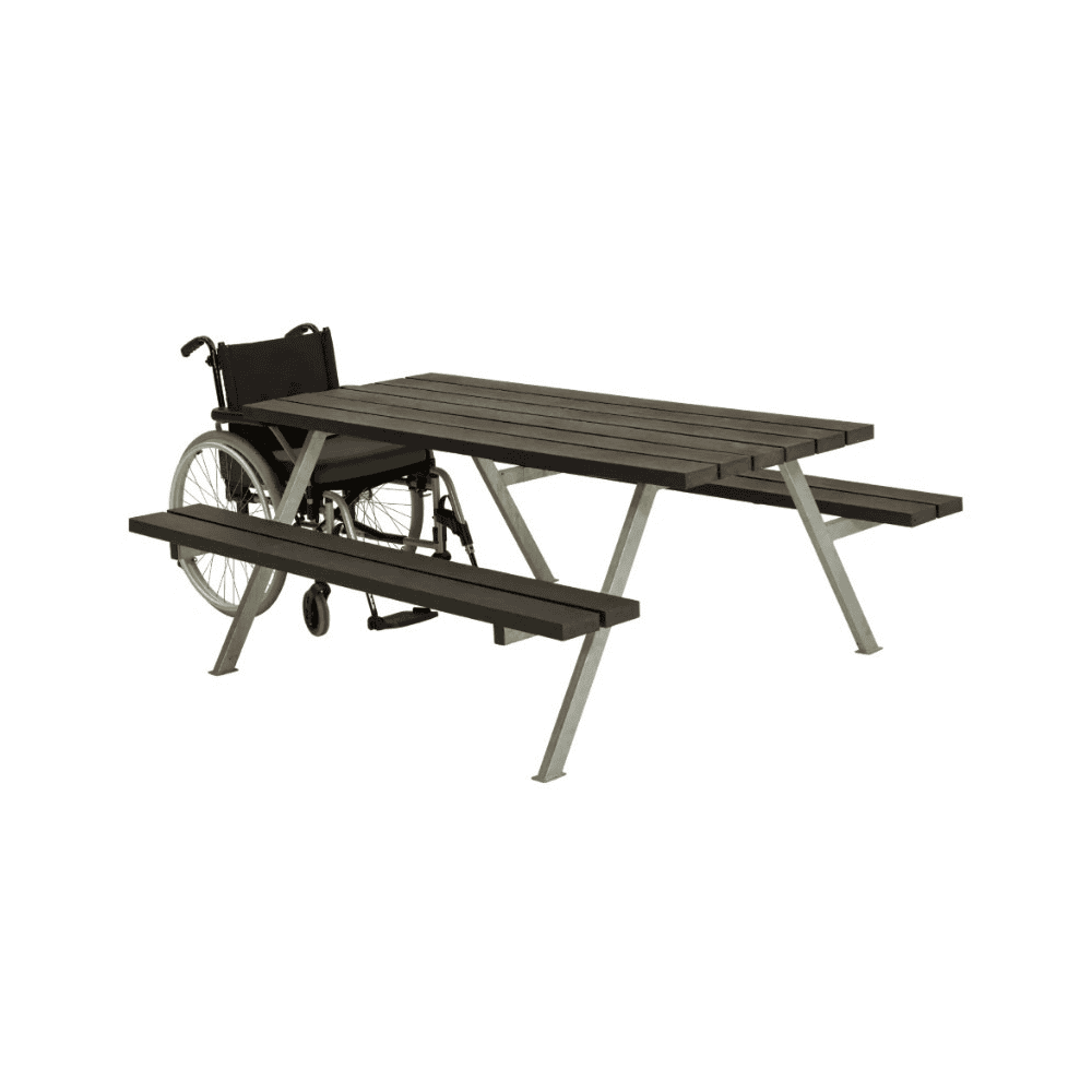 PLUS Alpha Ensemble de mobilier de jardin RePlast, noir, disponible en plusieurs modèles