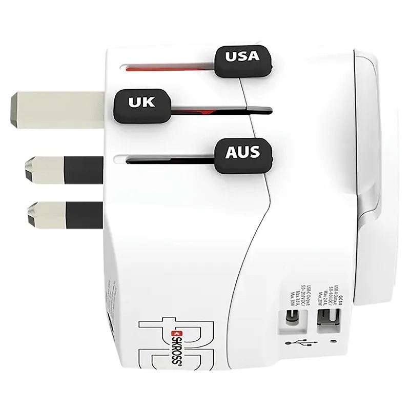 Steffen SKROSS Reiseadapter World - World, 3-polig, max. 7 A, weiss
