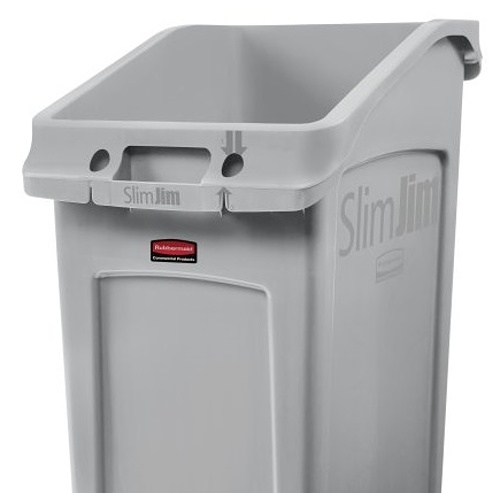 Poubelle Slim Jim sous le comptoir, gris, capacité 87 litres, 560 x 400 x 762 mm