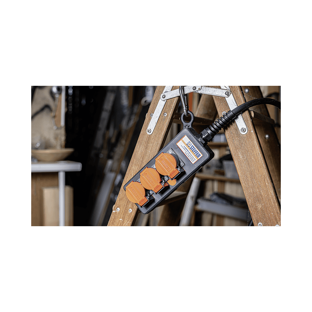 Steffen Steckdosenleiste PROFESSIONAL, T15 Steckdosen, 10 A, GdV 5 x 1.5mm², IP55, schwarz/orange, diverse Ausführungen