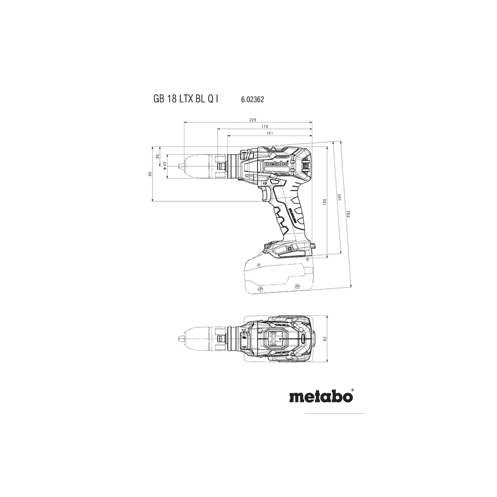 Metabo Akku-Gewindebohrer GB 18 LTX BL Q I, 18 V in zwei Ausführungen