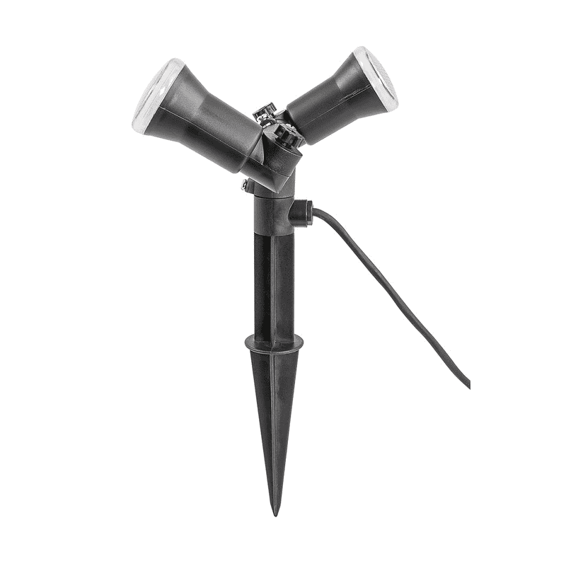 Steffen GardenLine Spot mit 2 x LED-Lampe 5W (10W), 800lm, 4000K, H05RN-F, 3 m Kabel