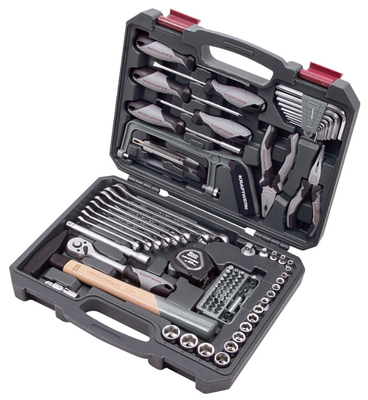 KRAFTWERK BASIC LINE Werkzeugkoffer Steckschlüssel-Satz 1/4 + 3/8", inkl. Werkzeug, 96-teilig