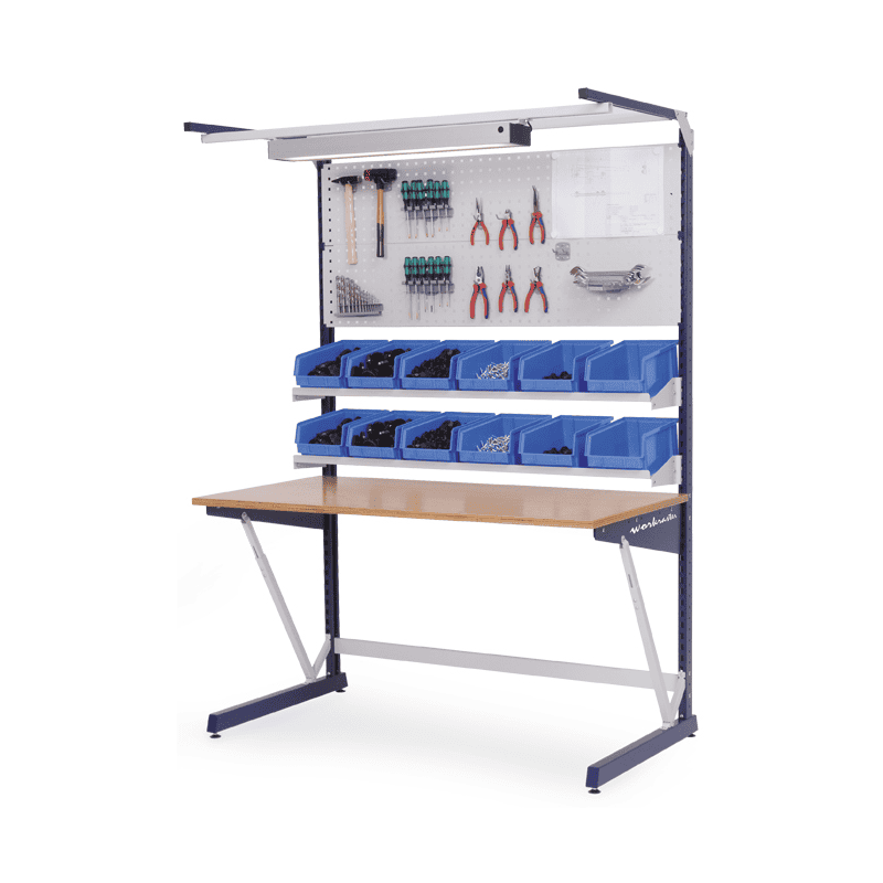 Bedrunka+Hirth Arbeitsplatzsystem workraster mit Multi-Wand-Aufbau und Lochwand, BxTxH 1500 x 800 x 2070 mm