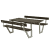 PLUS Ensemble de mobilier de jardin Wega, RePlast, noir, disponible en plusieurs modèles