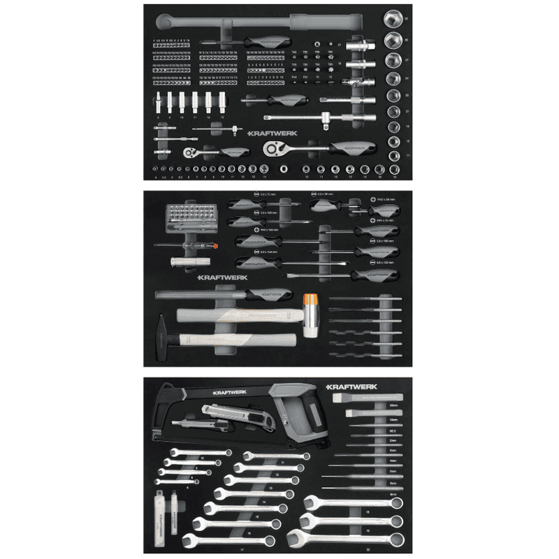 KRAFTWERK LT LINE Chariot d'atelier LT700, 5 tiroirs, outils inclus, 259 pièces, L x P x H 719 x 474 x 1000 mm