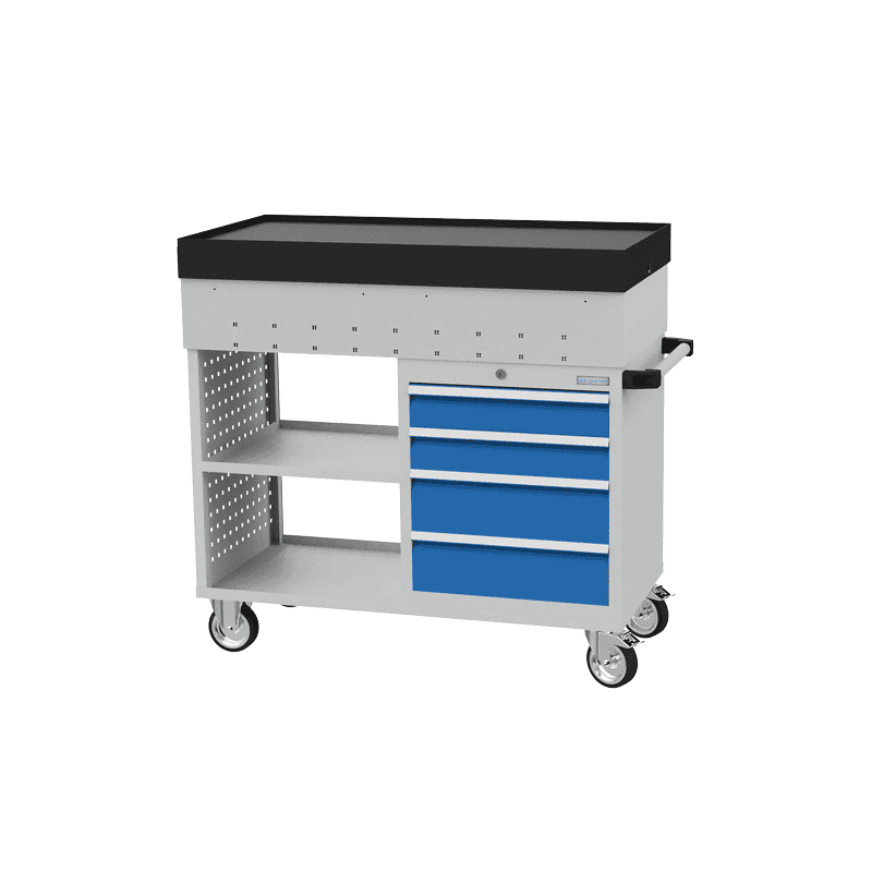 Bedrunka+Hirth Mobiler Werkstattwagen mit Teleskop-Abrollrand und Stauraum, R 18-16, Schubladenanzahl 4, BxTxH 1060 x 500 x 1010 mm