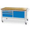 Bedrunka+Hirth Mobile Werkbank, R 24-24, 5 Schubladen und 1 Flügeltüre, BxTxH 1500 x 750 x 860 mm