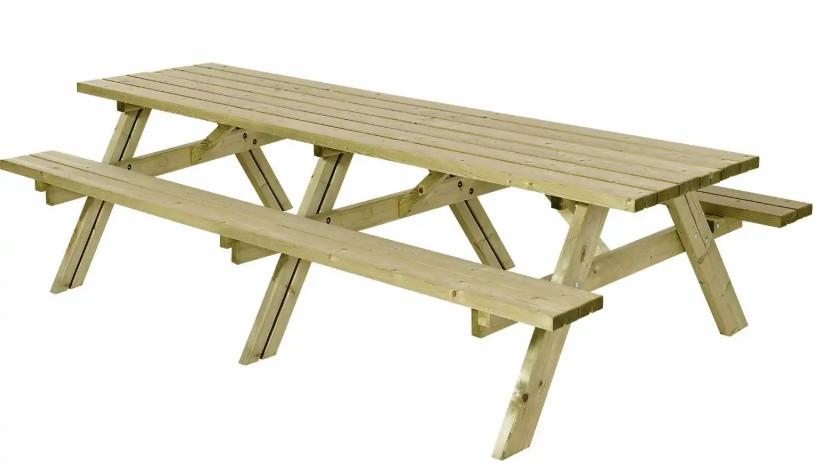 PLUS Kombi-Gartenmöbel, mit Klappsitzen, 3000 x 1550 x 710 / 450 mm
