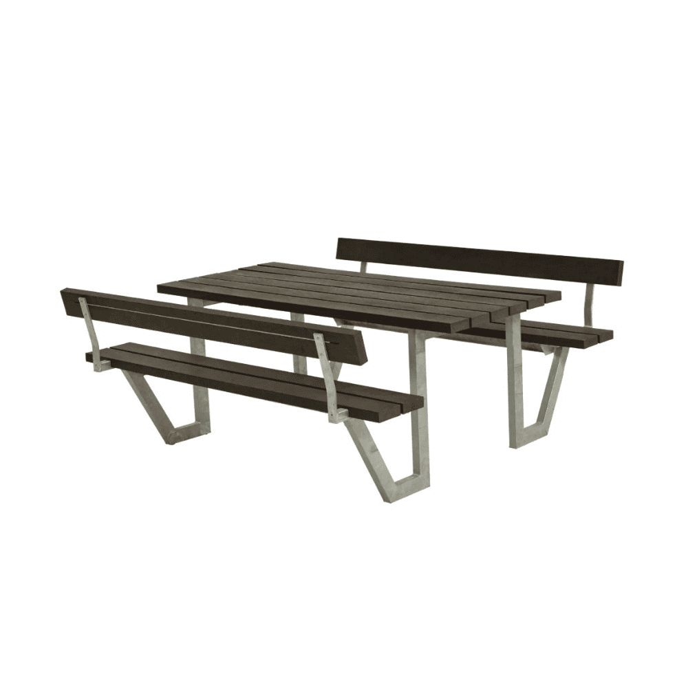 PLUS Ensemble de mobilier de jardin Wega, RePlast, noir, disponible en plusieurs modèles