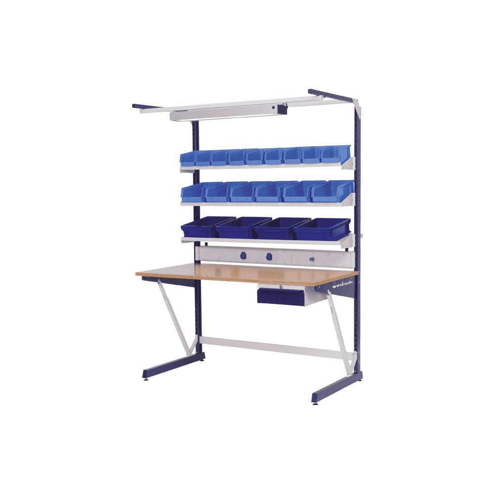 Bedrunka+Hirth workraster mit Multi-Wand-Aufbau und Unterhängeblock, 1500 x 800 x 2070 mm