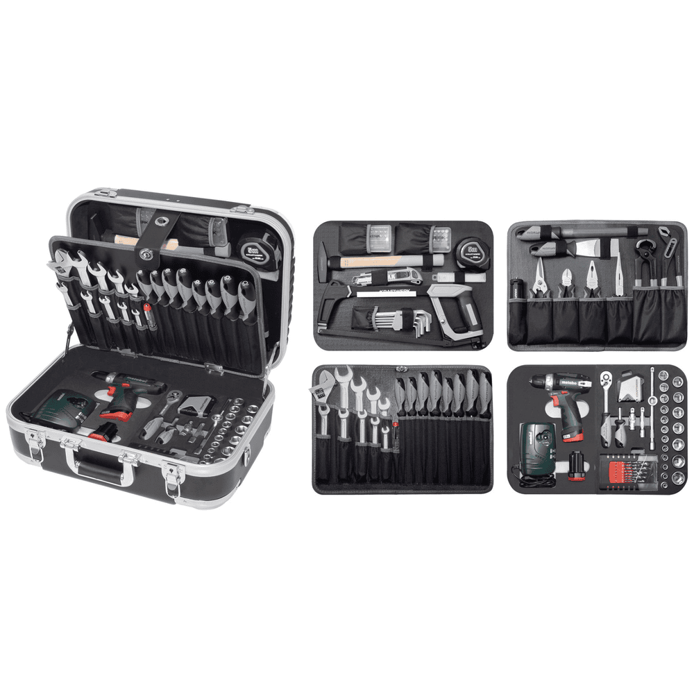 KRAFTWERK PRO LINE Werkzeugkoffer B160, 3/8", mit Powertool Metabo, 162-teilig