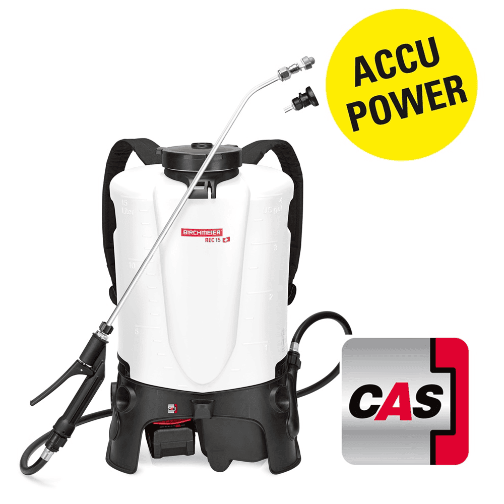 Birchmeier Akku-Rückensprühgerät REC 15 DC1, Füllmenge 15 l, mit Li-Power Akku (18 V / 4.0 Ah) und Ladegerät