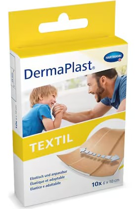 Pansement textile DermaPlast, 60 x 100 mm, couleur chair, paquet de 10 pièces