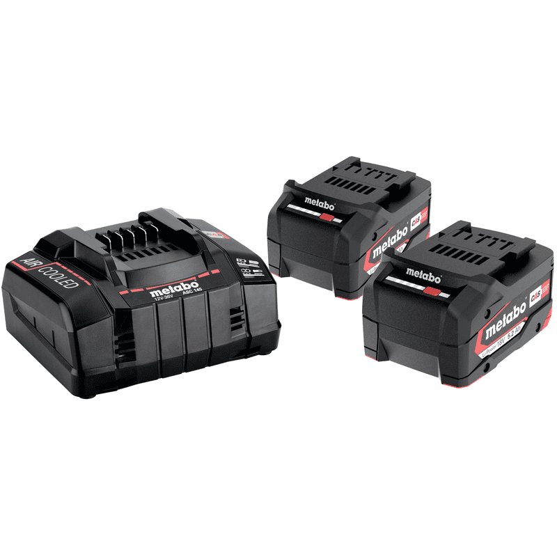 Metabo Set de base 18 V Li-Ion 5.2 Ah, 2 x batteries et chargeur ASC 145