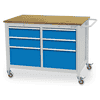 Bedrunka+Hirth Mobile Werkbank, R 18-24 , 3 Schubladen und 1 Flügeltüre, BxTxH 1250 x 750 x 935 mm