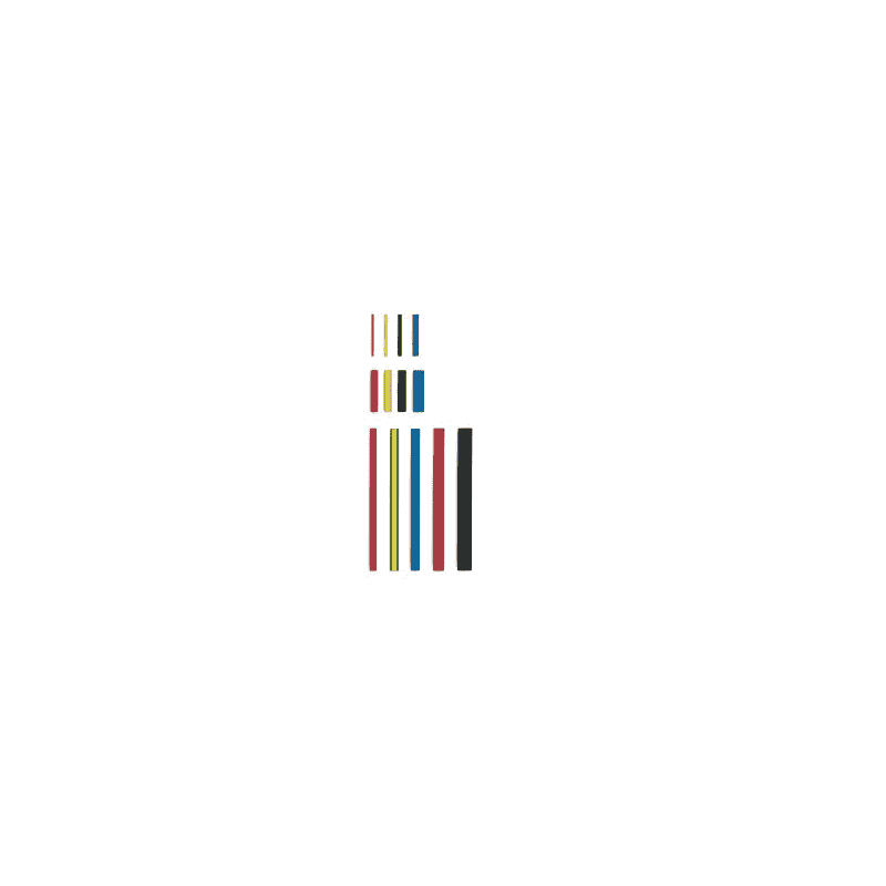 Gaines thermorétractables II, Ø 4.8 - 9.5 mm, 32 pièces
