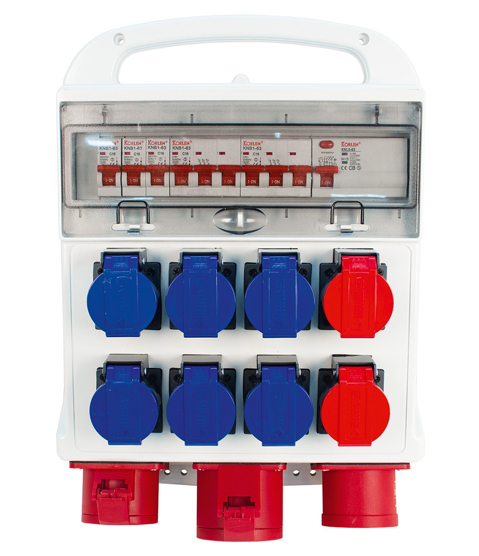 Steffen Distributeur de courant de chantier 32 A, 10 prises de courant, IP44 / IP55