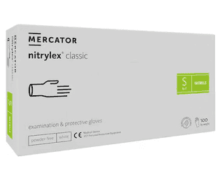 Nitril Einweghandschuhe NITRYLEX CLASSIC, Packung mit 100 Stück, weiss