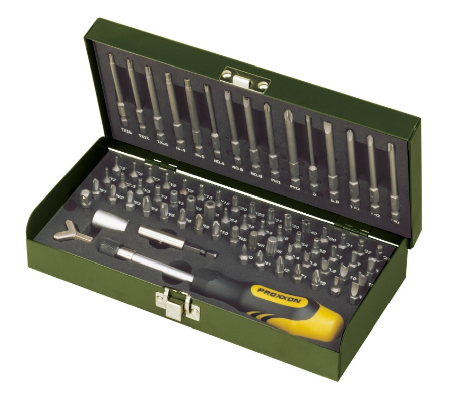Proxxon Super jeu d'embouts de sécurité et spéciaux, 1/4", 75 pièces
