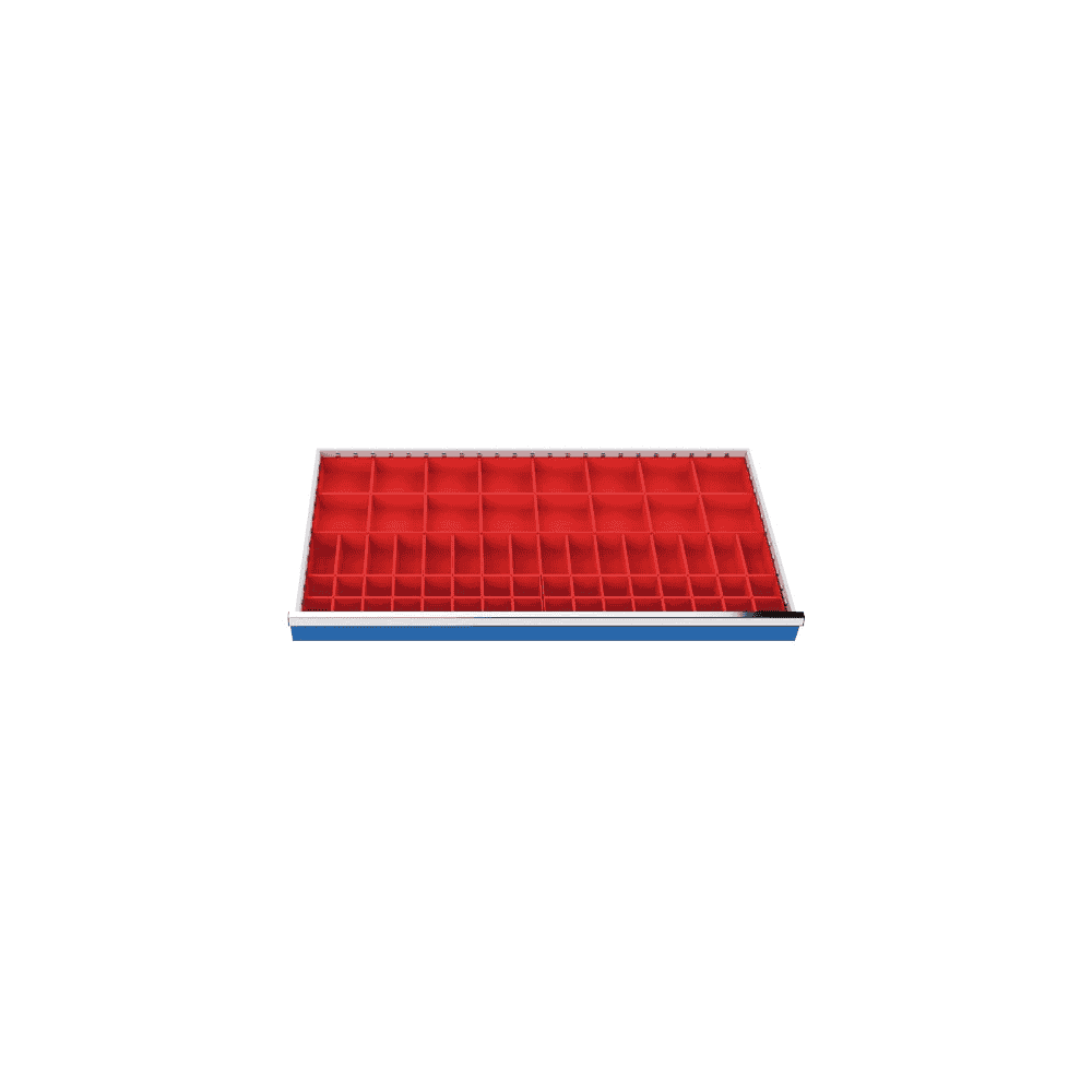 Bacs à petites pièces set 64 pièces, R 48-24, dimension utiles des tiroirs 1200 x 600 mm, en 2 hauteurs de façade