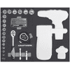 KRAFTWERK BASIC LINE Werkzeugkoffer B147, 3/8“ ohne Bohrschrauber mit Makita Einlage, 97-teilig