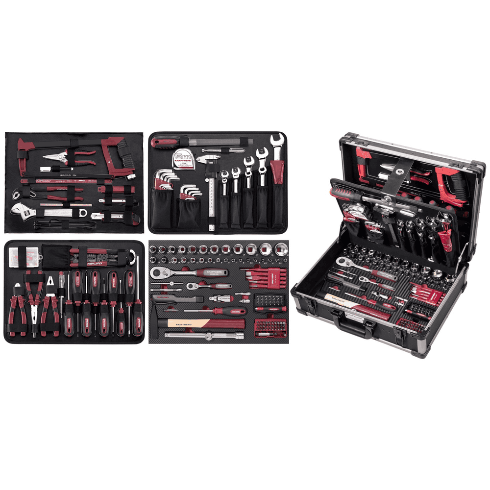 KRAFTWERK PRO LINE Werkzeugkoffer, 1/4" + 1/2", 263-teilig, inkl. Werkzeug