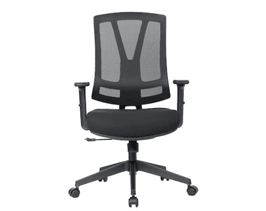 Chaise de bureau Orion I avec accoudoirs et dossier en maille, réglable en hauteur, noir
