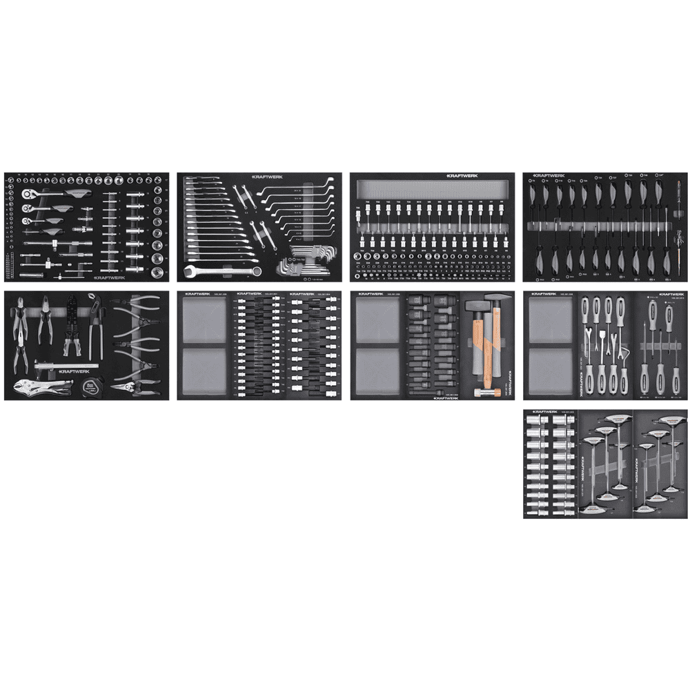 KRAFTWERK BT LINE Werkstattwagen BT1800, bestückt, inkl. Werkzeug, 395-teilig