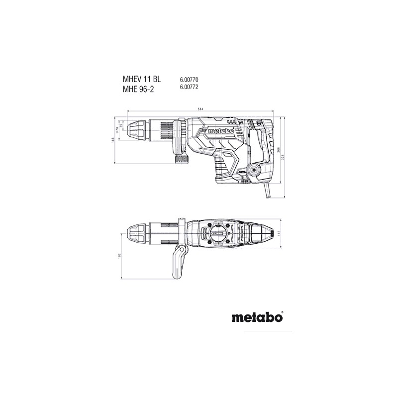 Metabo Meisselhammer MHEV 11 BL, 1500 Watt, im Koffer