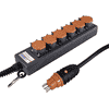Steffen Steckdosenleiste PROFESSIONAL, T15 Steckdosen, 10 A, GdV 5 x 1.5mm², IP55, schwarz/orange, diverse Ausführungen